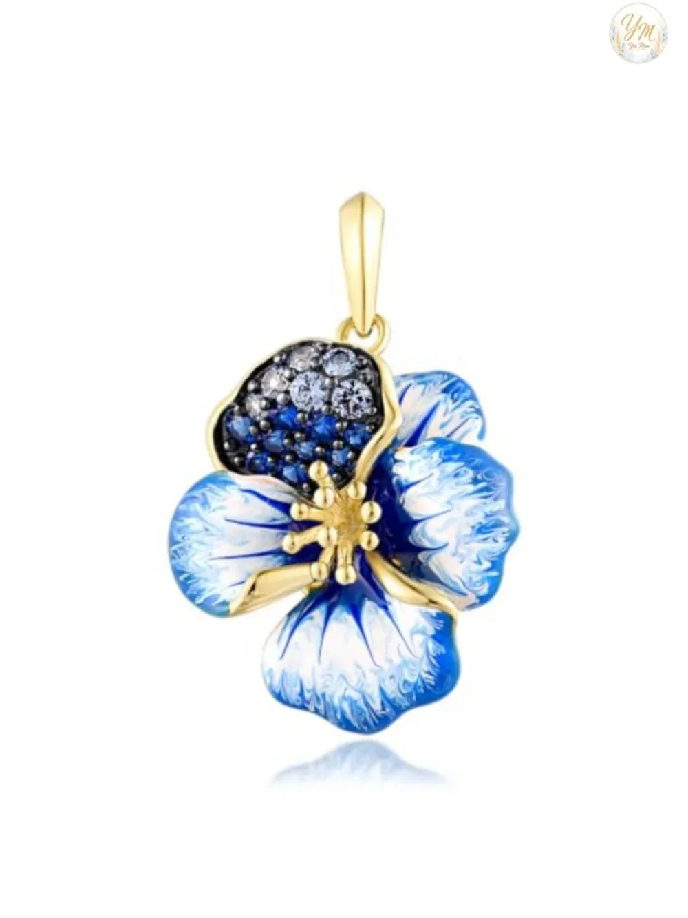 925 Sterling Silver Handmade Enamel Flower Pendant Jewelry for Women